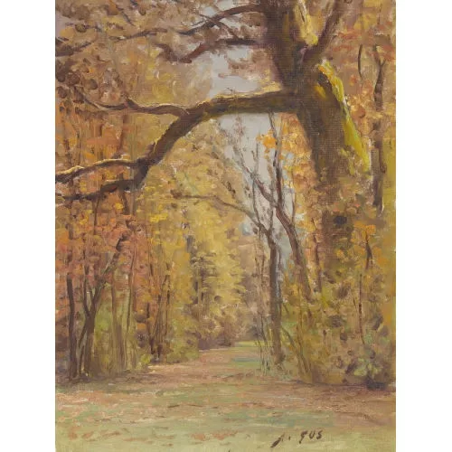 Albert Gos — Herbstlicher Waldweg.
