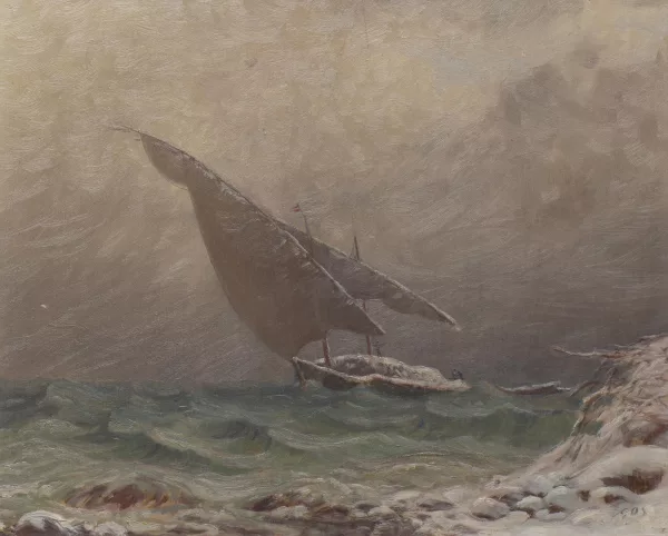 Albert Gos — Tempête de neige sur le lac