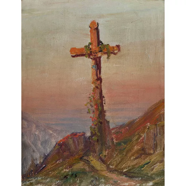 Albert Gos — Wegkreuz im Abendlicht.