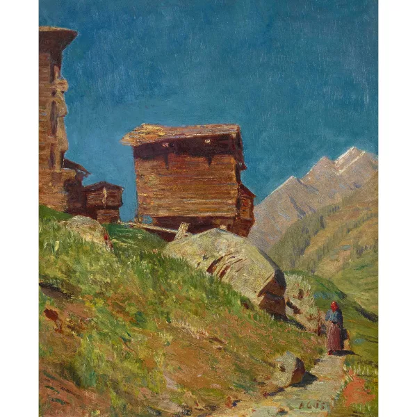 Albert Gos — "Mazots dans la vallée de Zermatt".