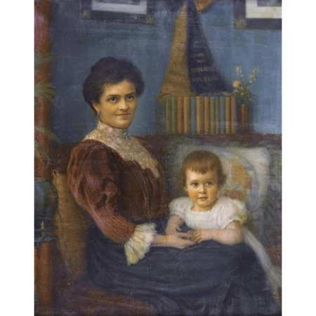 Interieur mit Mutter und Kind