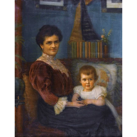 Interieur mit Mutter und Kind