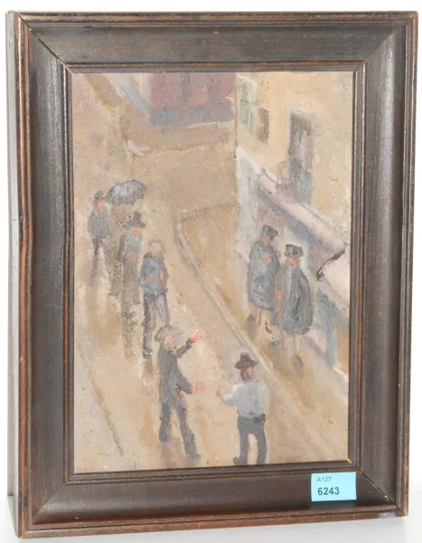 Albert Jakob Welti — Gruppe Streikender mit Pareja de la guardia Civil, Malaga - Winter 1916/17