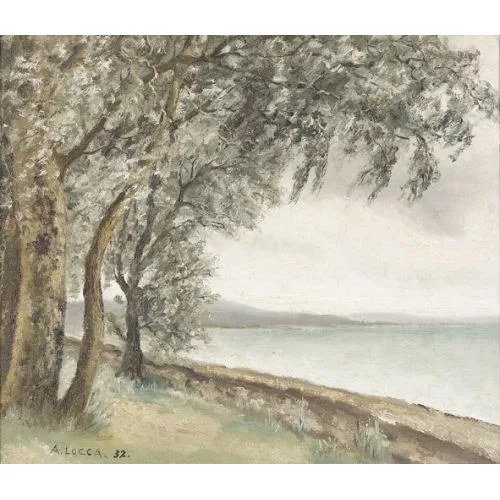 Albert Locca — Arbres au bord du lac.