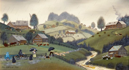 Regenwetter mit tobendem Bach, 1987