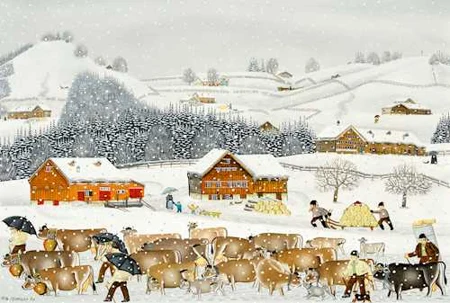 ALBERT MANSER — Überfahrt mit Burgstock und Fuchsenkreuz. 1994. — Koller Auktionen