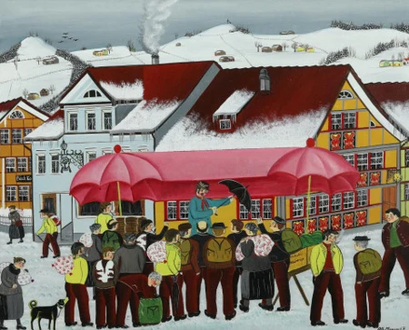 Schirmverkäufer in Appenzell, 1969