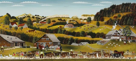 Alpfahrt und Hochzeitskutsche im Appenzellerland, 1974