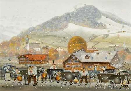 ALBERT MANSER — Heimkehr von der Viehschau Appenzell. 1991. — Koller Auktionen