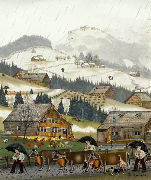 ALBERT MANSER — Öberefahre im Sudelwetter. 1985. — Koller Auktionen