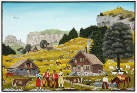 Bommenalp mit Ebenalp im Sommer, 1976