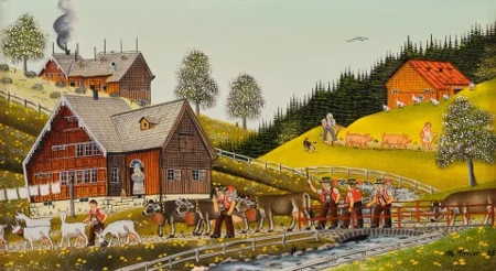 Alpfahrt im Frühling, 1985
