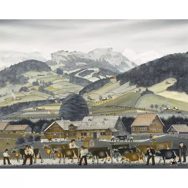 "Heimkehr von der Viehschau in Appenzell"