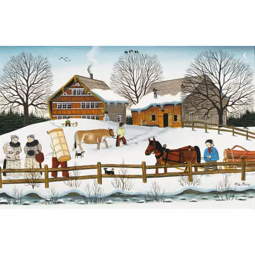 "Winter, Holzfuhrwerk"