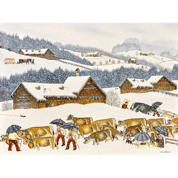 "Überfahrt im Schneetreiben"