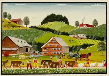ALBERT MANSER — Alpfahrt im Frühling. 1973. — Koller Auktionen