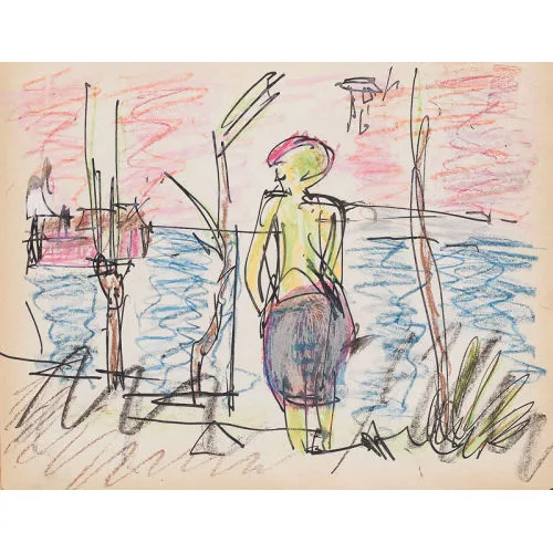 Albert Müller — Frau am Strand.