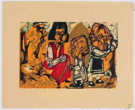 ALBERT MÜLLER — Anna Müller mit Judith und Kaspar. 1925. — Koller Auktionen