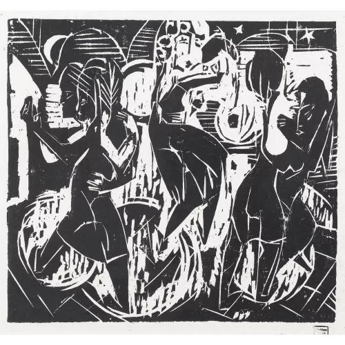 Albert Müller — Tanz II - Tanzpaare unter Sternenhimmel.