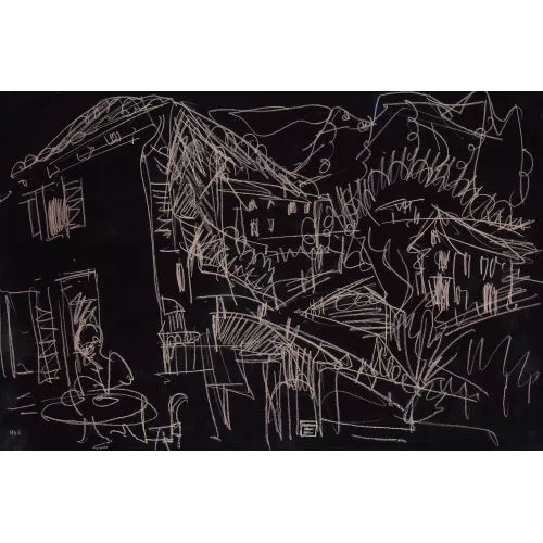 Albert Müller — Landschaft mit dem Haus Müller.