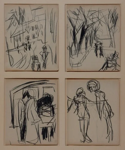 Albert Müller — 4 Skizzenblätter, doppelseitig, 1925