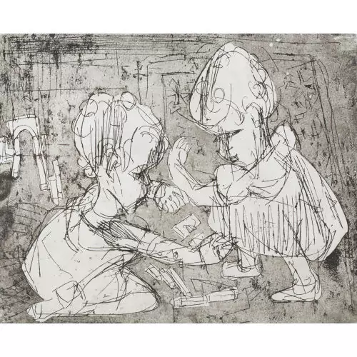 "Spielende Kinder - Kaspar und Judith"