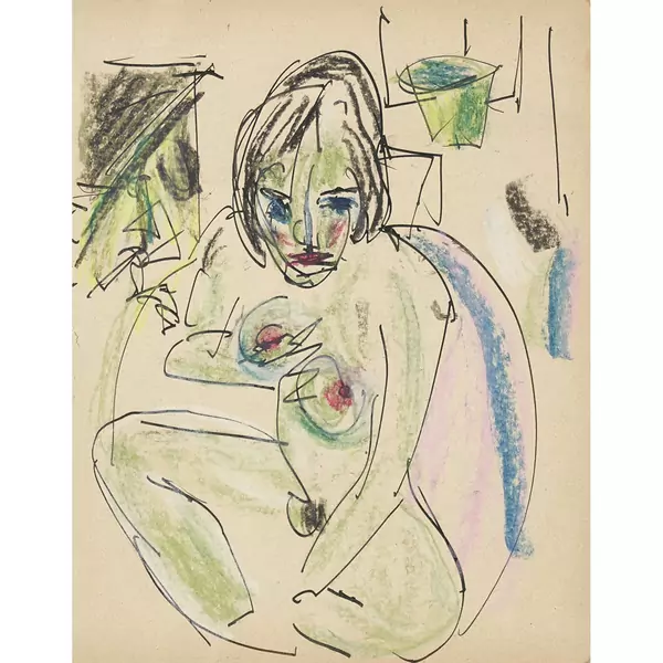 Sitzende Frau