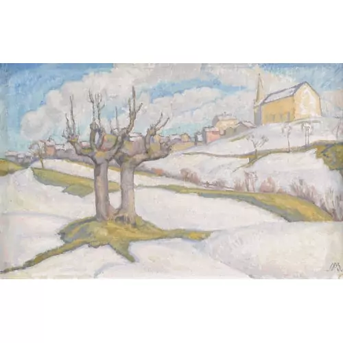 Vue sur Lens sous la neige