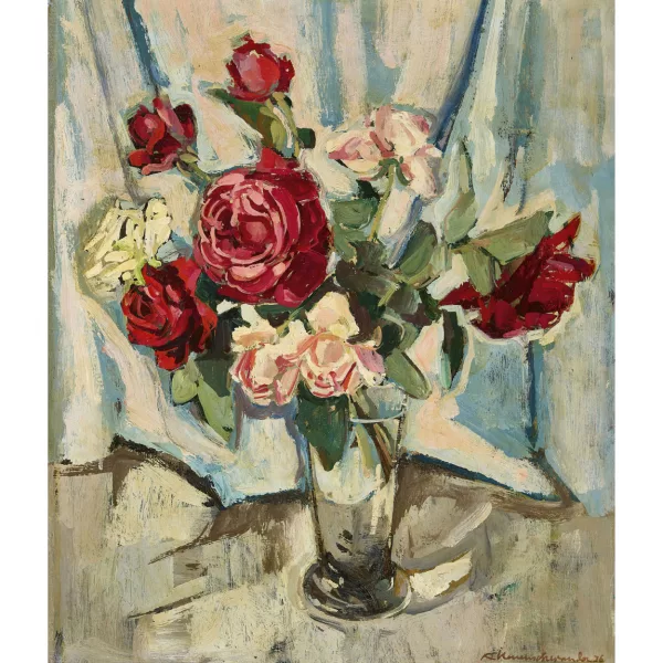 Albert Neuenschwander — Rosenstrauss in Glasvase.