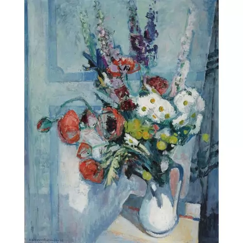 "Stilleben mit Mohn und Rittersporn"