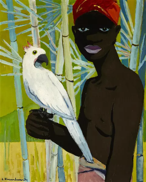 Boy mit Kakadu
