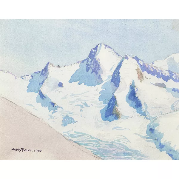 Albert Nyfeler — "Grünhorngruppe von der Steighütte aus".