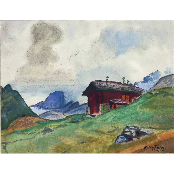 Albert Nyfeler — "Lauchernalp mit Manjinghorn".