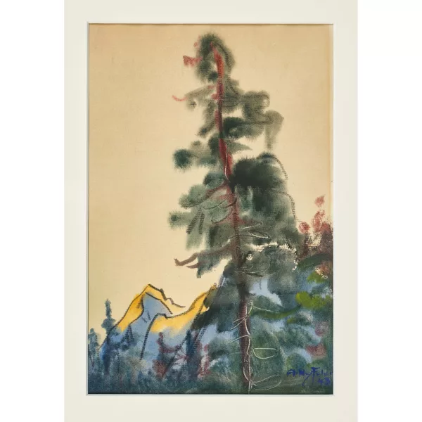 Albert Nyfeler — Lärche vor Bergkulisse.