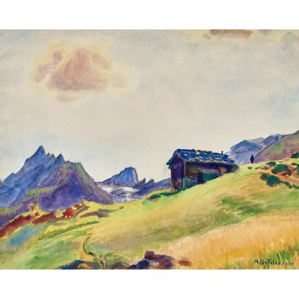 Albert Nyfeler — "Sommer auf der Lauchernalp mit Manjinghorn".