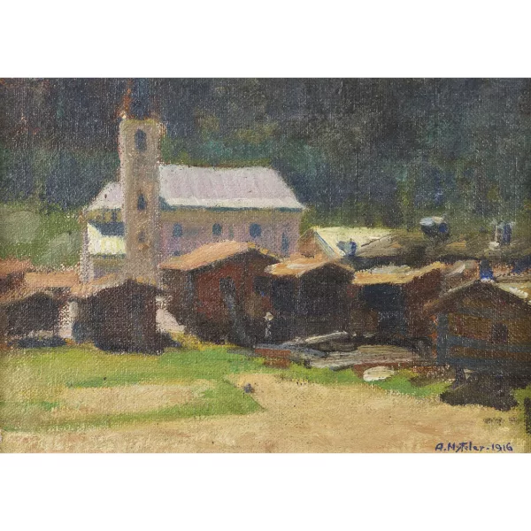 Albert Nyfeler — Blick auf Kippel im Lötschental.