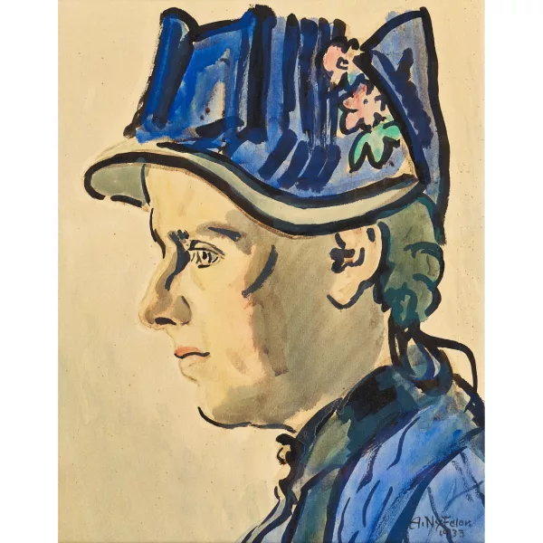Albert Nyfeler — Lötschentalerin in Tracht.