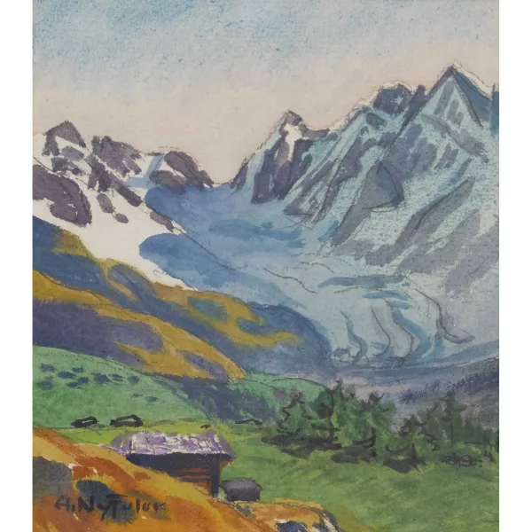 Albert Nyfeler — Gebirgslandschaft mit einem Gletscher.