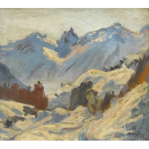 Albert Nyfeler — "An der Longa bei Blatten mit Faldumrothorn".