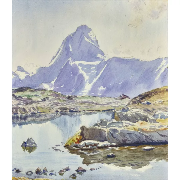 Albert Nyfeler — Lötschenpass mit Bietschhorn.