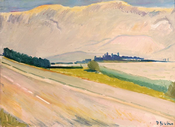 Albert Pfister — Bucht in Rapperswil mit Nebelwand, 1967