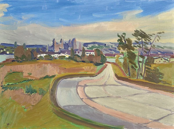 Albert Pfister — Die Kurve (Blick auf Rapperswil mit Schloss und Kirche), ca. 1940er-Jahre