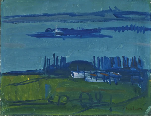 Albert Pfister — Blick auf den oberen Zürichsee (Ufenau/Lützelau)