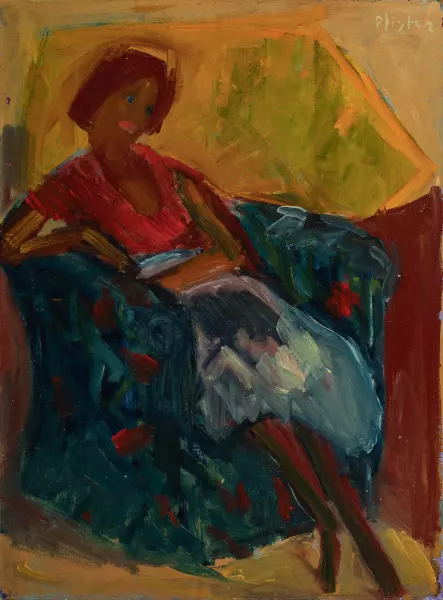 Sitzende Frau