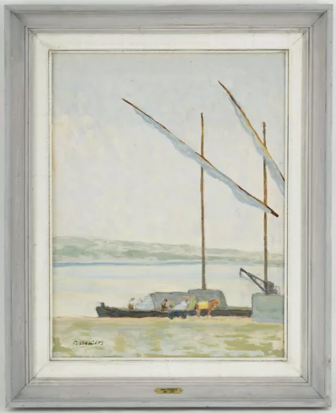 Albert Schmidt — Albert Schmidt (1883-1970), \Bateau au port\, huile