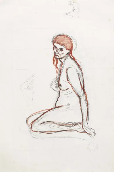 Albert Schmidt — Femme nue assise