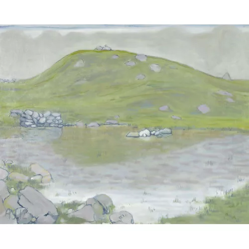 Albert Schmidt — Landschaftspartie mit Teich.