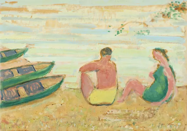 Albert SCHMIDT (1883-1970), 'Baigneurs', huile — DognyAuction