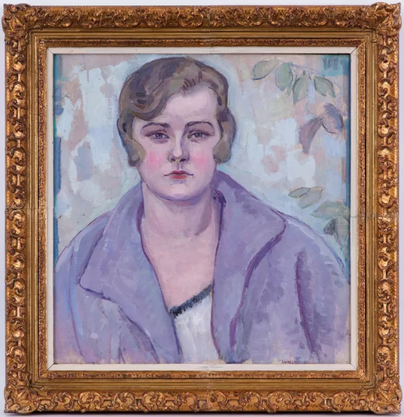 Albert Schmidt — Portrait d'une jeune femme en violet