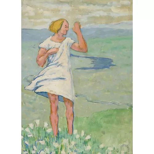 Frau im Wind